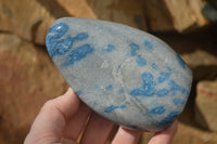 Polished Blue Spotted Spinel Quartz Standing Free Forms x 2 From Madagascar - Toprock Gemstones and Minerals 