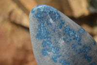 Polished Blue Spotted Spinel Quartz Standing Free Forms x 2 From Madagascar - Toprock Gemstones and Minerals 