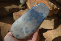 Polished Blue Spotted Spinel Quartz Standing Free Forms x 2 From Madagascar - Toprock Gemstones and Minerals 