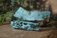 Natural Drusy Chrysocolla & Malachite Dolomite Specimens x 2 From Kakanda, Congo - Toprock Gemstones and Minerals 