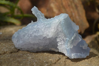 Natural Etched Blue Chalcedony Specimens  x 3 From Malawi - Toprock Gemstones and Minerals 