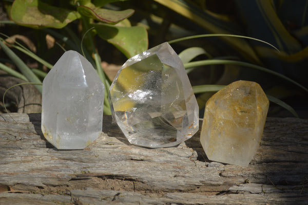 Polished Mixed Quartz Crystal Points x 3 From Madagascar - Toprock Gemstones and Minerals 
