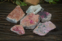 Natural Pink Salrose Cobaltion Dolomite Specimens x 6 From Kakanda, Congo - Toprock Gemstones and Minerals 