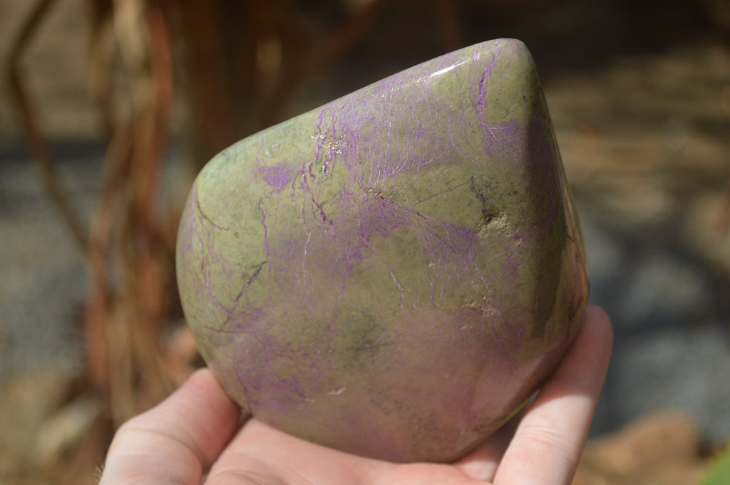 Polished Stichtite & Serpentine Standing Free Forms x 2 From Barberton, South Africa - Toprock Gemstones and Minerals 