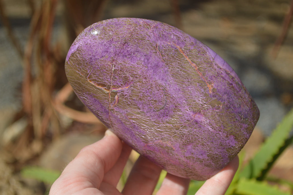 Polished Stichtite & Serpentine Standing Free Forms x 2 From Barberton, South Africa - Toprock Gemstones and Minerals 
