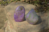 Polished Stichtite & Serpentine Standing Free Forms x 2 From Barberton, South Africa - Toprock Gemstones and Minerals 
