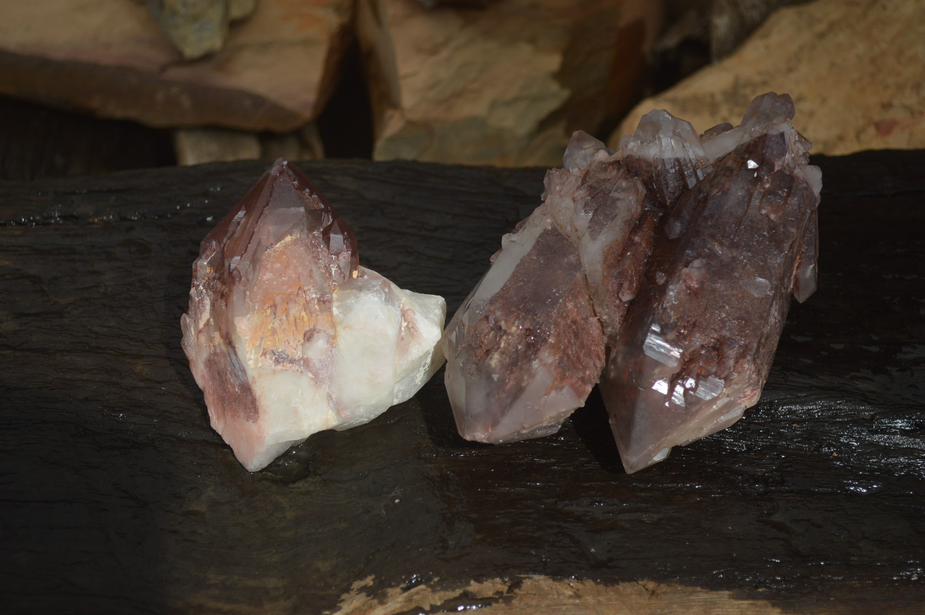 Natural Red Hematoid Quartz Specimens x 2 From Karoi, Zimbabwe - Toprock Gemstones and Minerals 