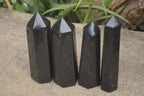 Polished Black Basalt Points  x 6 From Madagascar - Toprock Gemstones and Minerals 
