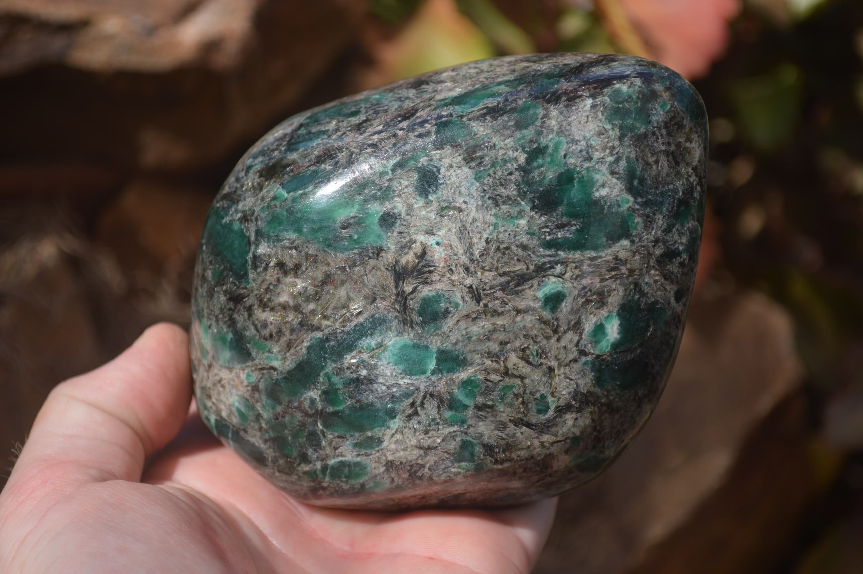 Polished Rare Emerald Mica In Matrix Standing Free Forms x 1 From Mutoko, Zimbabwe - Toprock Gemstones and Minerals 