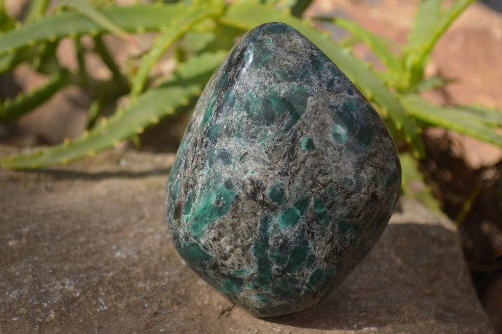 Polished Rare Emerald Mica In Matrix Standing Free Forms x 1 From Mutoko, Zimbabwe - Toprock Gemstones and Minerals 