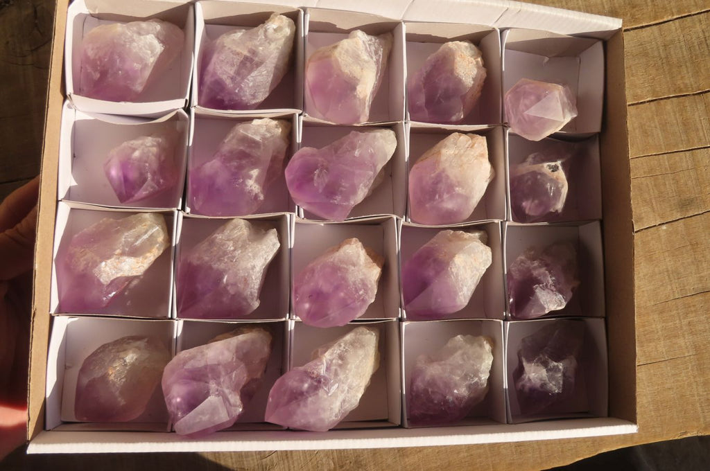 Polished Jacaranda Amethyst Crystals x 12 From Zambia - Toprock Gemstones and Minerals 