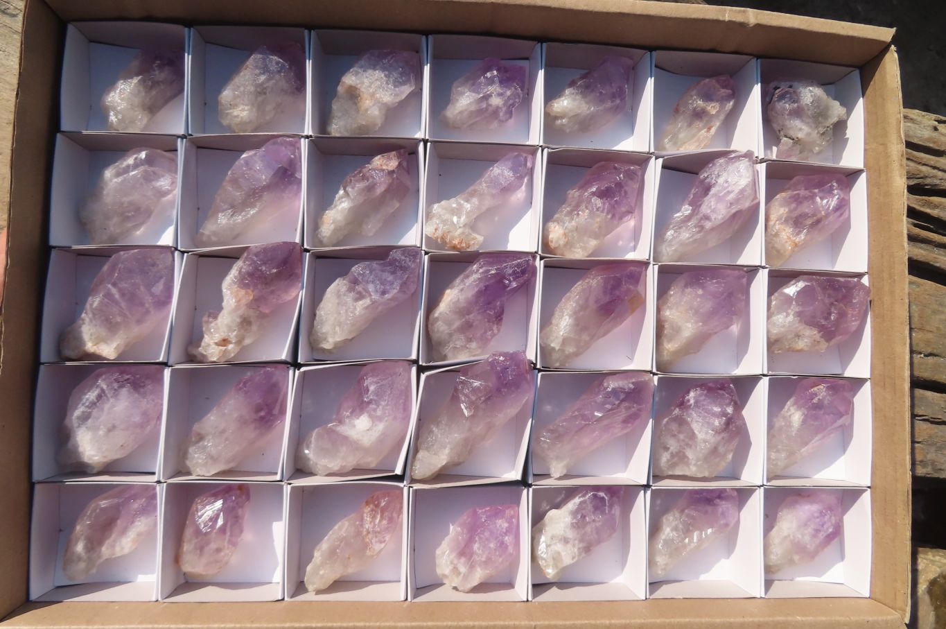Natural Jacaranda Amethyst Crystals x 35 From Zambia - Toprock Gemstones and Minerals 