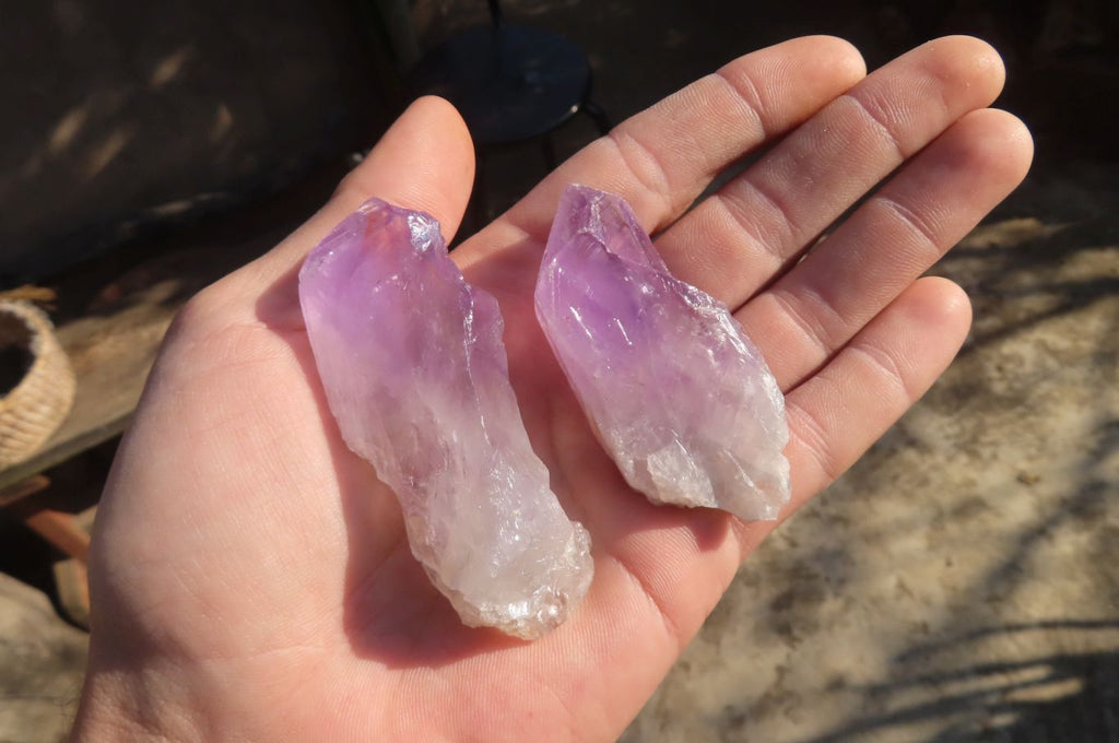 Natural Jacaranda Amethyst Crystals x 35 From Zambia - Toprock Gemstones and Minerals 