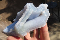 Natural Etched Blue Chalcedony Specimens  x 2 From Malawi - Toprock Gemstones and Minerals 