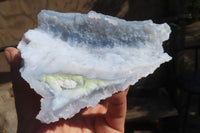 Natural Etched Blue Chalcedony Specimens  x 2 From Malawi - Toprock Gemstones and Minerals 