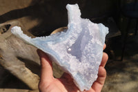 Natural Etched Blue Chalcedony Specimens  x 2 From Malawi - Toprock Gemstones and Minerals 