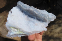 Natural Etched Blue Chalcedony Specimens  x 2 From Malawi - Toprock Gemstones and Minerals 