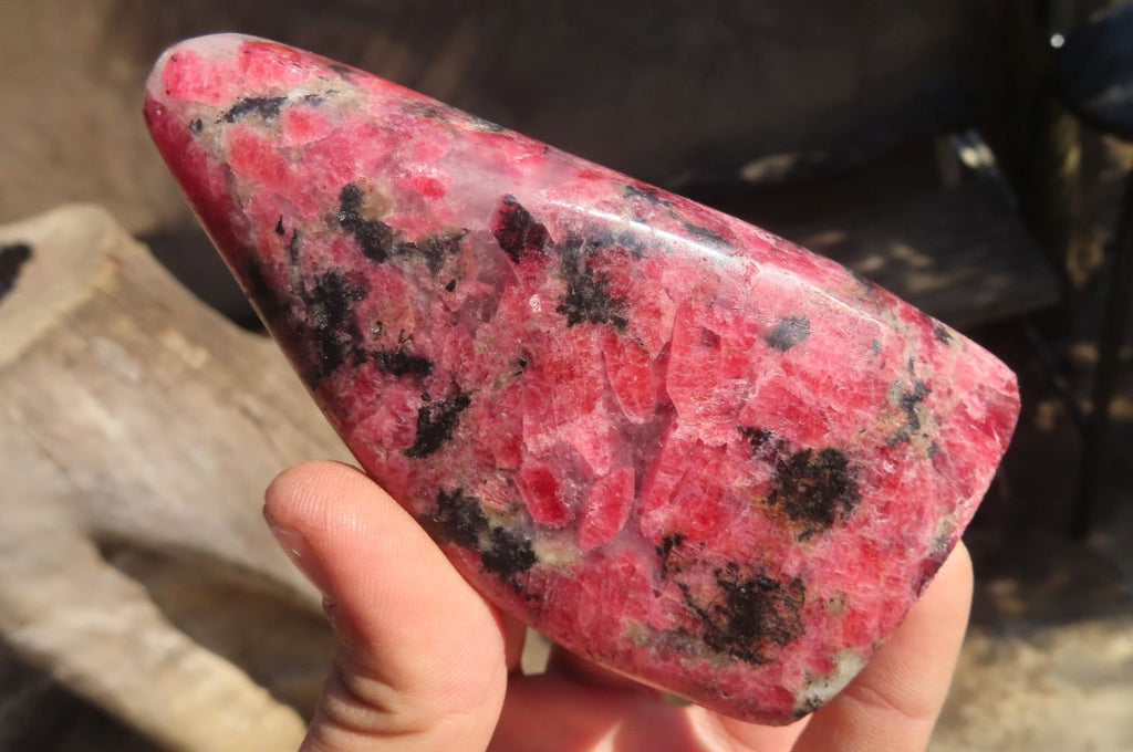 Polished Red Rhodonite Free Forms x 6 From Ambindavato, Madagascar - Toprock Gemstones and Minerals 