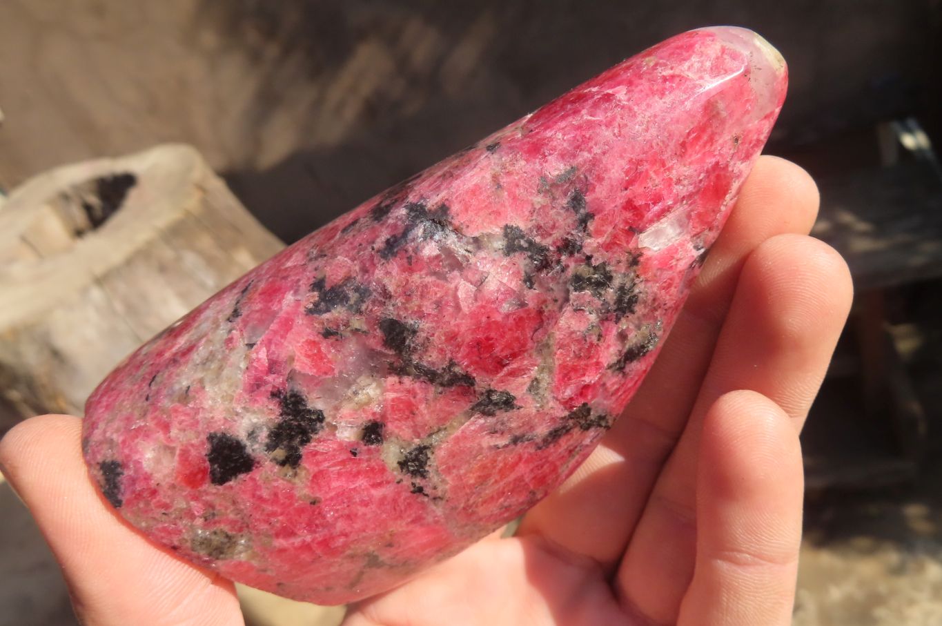 Polished Red Rhodonite Free Forms x 6 From Ambindavato, Madagascar - Toprock Gemstones and Minerals 