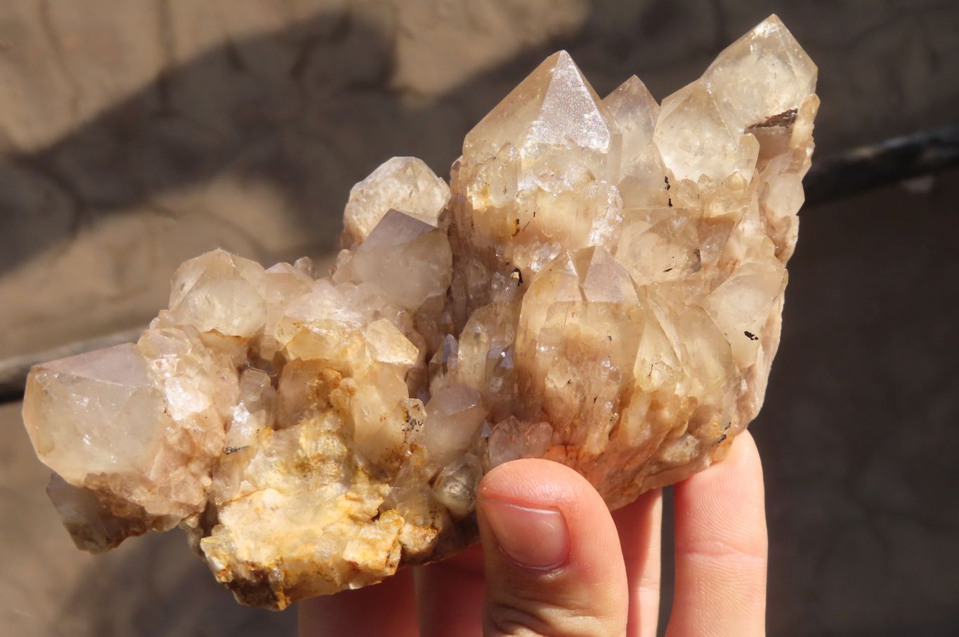 Natural Cascading Smokey Quartz Clusters x 2 From Luena, Congo - Toprock Gemstones and Minerals 