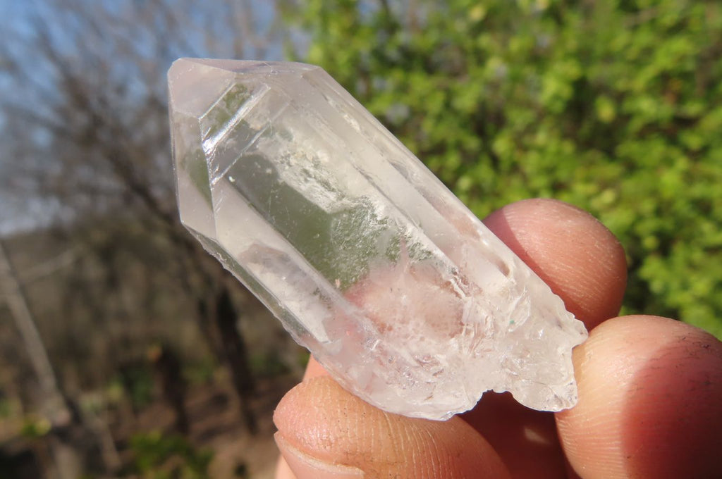 Natural Etched Clear Quartz Crystal Specimens x 35 From Zambia - Toprock Gemstones and Minerals 