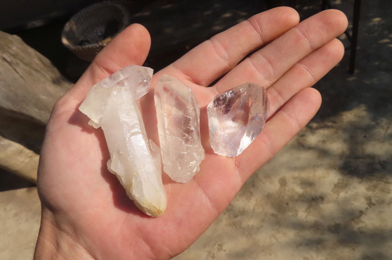 Natural Etched Clear Quartz Crystal Specimens x 35 From Zambia - Toprock Gemstones and Minerals 