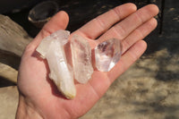 Natural Etched Clear Quartz Crystal Specimens x 35 From Zambia - Toprock Gemstones and Minerals 
