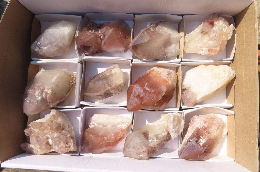 Natural Red Hematoid Quartz Specimens x 12 From Karoi, Zimbabwe - Toprock Gemstones and Minerals 