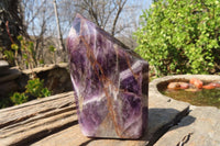 Polished Chevron Amethyst Points x 6 From Zambia - Toprock Gemstones and Minerals 