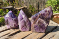 Polished Chevron Amethyst Points x 6 From Zambia - Toprock Gemstones and Minerals 