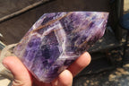 Polished Chevron Amethyst Points x 6 From Zambia - Toprock Gemstones and Minerals 