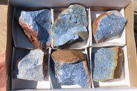 Natural Rare Dumortierite Cobbed Specimens x 6 From Mozambique - Toprock Gemstones and Minerals 