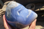 Polished Blue Lace Agate Standing Free Form x 1 From Nsanje, Malawi - Toprock Gemstones and Minerals 