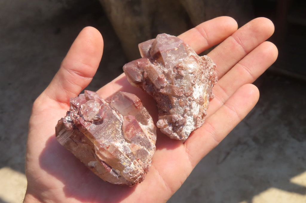 Natural Red Hematite Quartz Specimens  x 24 From Karoi, Zimbabwe - Toprock Gemstones and Minerals 