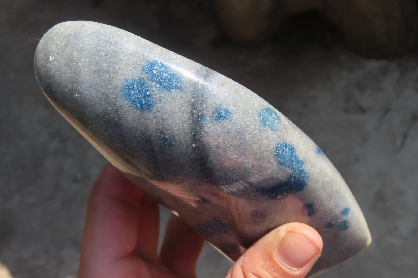 Polished Blue Spotted Spinel Quartz Standing Free Forms x 2 From Madagascar - Toprock Gemstones and Minerals 
