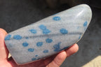 Polished Blue Spotted Spinel Quartz Standing Free Forms x 2 From Madagascar - Toprock Gemstones and Minerals 