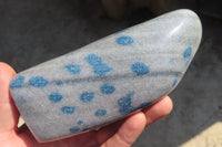 Polished Blue Spotted Spinel Quartz Standing Free Forms x 2 From Madagascar - Toprock Gemstones and Minerals 
