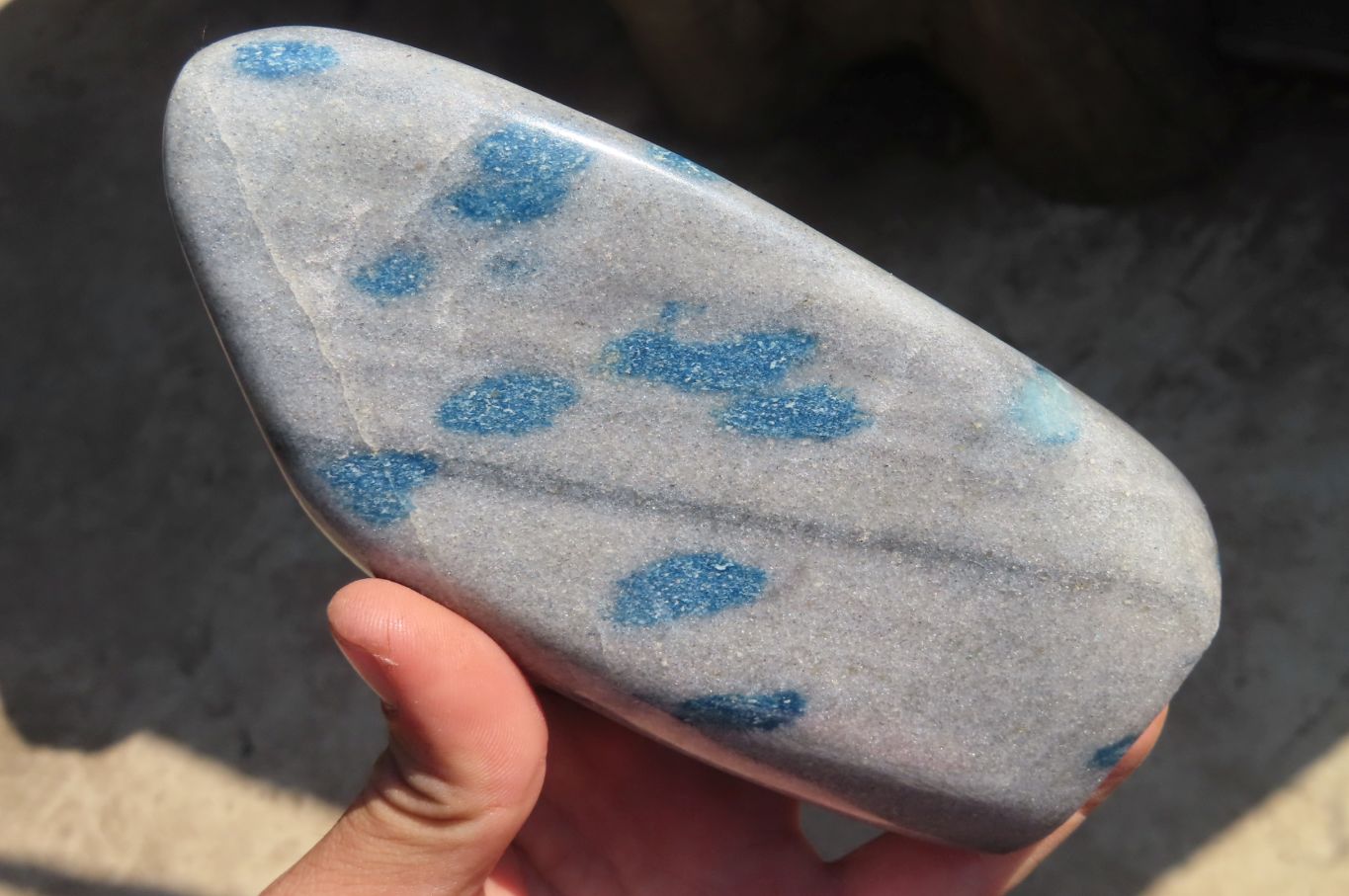 Polished Blue Spotted Spinel Quartz Standing Free Forms x 2 From Madagascar - Toprock Gemstones and Minerals 