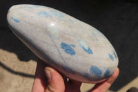 Polished Blue Spotted Spinel Quartz Standing Free Forms x 2 From Madagascar - Toprock Gemstones and Minerals 