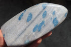 Polished Blue Spotted Spinel Quartz Standing Free Forms x 2 From Madagascar - Toprock Gemstones and Minerals 
