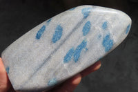 Polished Blue Spotted Spinel Quartz Standing Free Forms x 2 From Madagascar - Toprock Gemstones and Minerals 