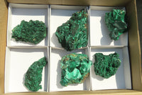 Natural Chatoyant Silky Malachite Specimens  x 6 From Kasompe, Congo - Toprock Gemstones and Minerals 