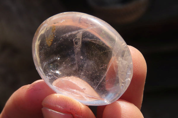 Polished Clear Quartz Crystal Galet / Palm Stones x 35 From Madagascar - Toprock Gemstones and Minerals 