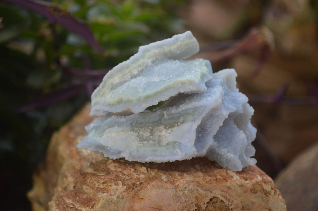 Natural Etched Blue Chalcedony Specimens  x 12 From Nsanje, Malawi - Toprock Gemstones and Minerals 