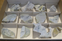 Natural Etched Blue Chalcedony Specimens  x 12 From Nsanje, Malawi - Toprock Gemstones and Minerals 