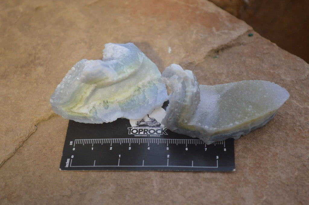 Natural Etched Blue Chalcedony Specimens  x 12 From Nsanje, Malawi - Toprock Gemstones and Minerals 