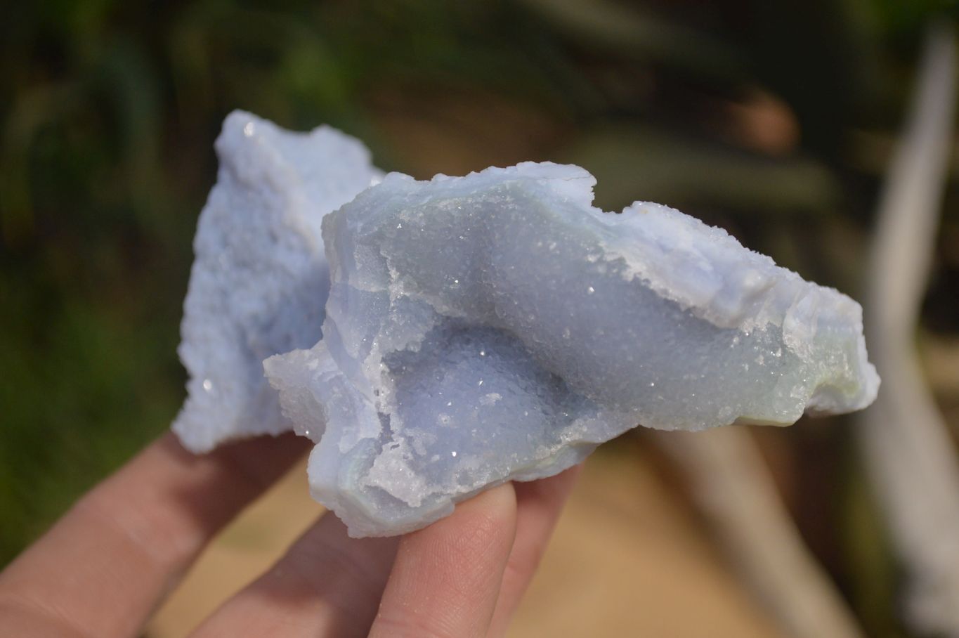 Natural Etched Blue Chalcedony Specimens  x 12 From Nsanje, Malawi - Toprock Gemstones and Minerals 