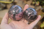 Polished Rhodonite Spheres  x 4 From Ambindavato, Madagascar - Toprock Gemstones and Minerals 