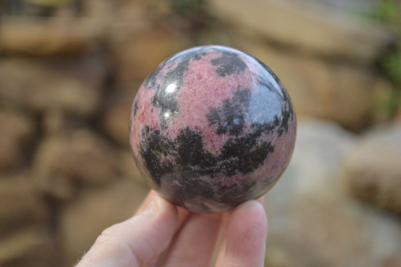 Polished Rhodonite Spheres  x 4 From Ambindavato, Madagascar - Toprock Gemstones and Minerals 