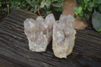 Natural Cascading Smokey Quartz Clusters x 2 From Luena, Congo - Toprock Gemstones and Minerals 